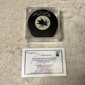 NHL San Jose Sharks Logan Couture #39 Autographed Signed Hockey Puck W/ COA
